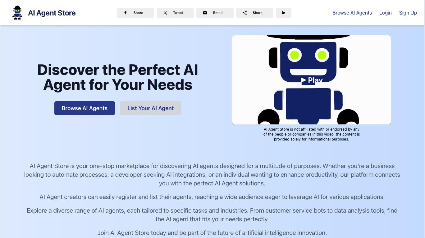 AI Agent Store - Your Marketplace for Tailored AI Solutions